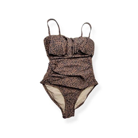 Kona Sol One piece Animal Print High Coverage Swimsuit Small 4-6 - Picture 2 of 4